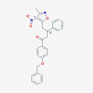 molecular formula C27H24N2O5 B505605 1-[4-(Benzyloxy)phenyl]-4-{4-nitro-3-methyl-5-isoxazolyl}-3-phenyl-1-butanone 