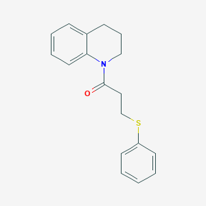 molecular formula C18H19NOS B5056066 1-[3-(phenylthio)propanoyl]-1,2,3,4-tetrahydroquinoline 