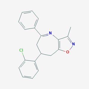 molecular formula C20H17ClN2O B505608 7-(2-chlorophenyl)-3-methyl-5-phenyl-7,8-dihydro-6H-[1,2]oxazolo[4,5-b]azepine 
