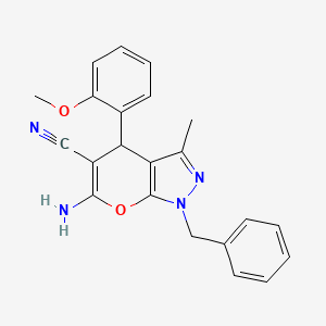 molecular formula C22H20N4O2 B5056091 6-amino-1-benzyl-4-(2-methoxyphenyl)-3-methyl-1,4-dihydropyrano[2,3-c]pyrazole-5-carbonitrile 