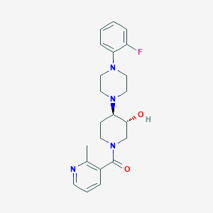 molecular formula C22H27FN4O2 B5056094 (3R*,4R*)-4-[4-(2-fluorophenyl)-1-piperazinyl]-1-[(2-methyl-3-pyridinyl)carbonyl]-3-piperidinol 