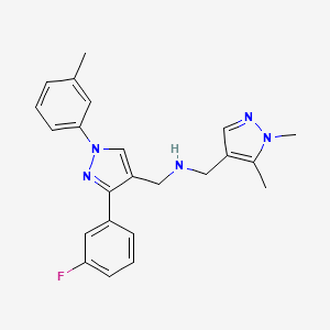 molecular formula C23H24FN5 B5056101 1-(1,5-dimethyl-1H-pyrazol-4-yl)-N-{[3-(3-fluorophenyl)-1-(3-methylphenyl)-1H-pyrazol-4-yl]methyl}methanamine 