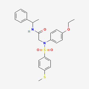 molecular formula C25H28N2O4S2 B5056123 N~2~-(4-ethoxyphenyl)-N~2~-{[4-(methylthio)phenyl]sulfonyl}-N~1~-(1-phenylethyl)glycinamide 