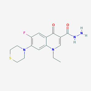 molecular formula C16H19FN4O2S B5056146 1-ethyl-6-fluoro-4-oxo-7-(4-thiomorpholinyl)-1,4-dihydro-3-quinolinecarbohydrazide 