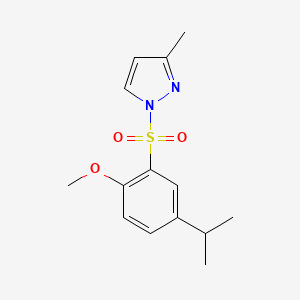 molecular formula C14H18N2O3S B5056180 1-[(5-isopropyl-2-methoxyphenyl)sulfonyl]-3-methyl-1H-pyrazole 