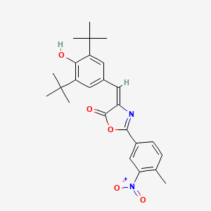 molecular formula C25H28N2O5 B5056182 4-(3,5-di-tert-butyl-4-hydroxybenzylidene)-2-(4-methyl-3-nitrophenyl)-1,3-oxazol-5(4H)-one 