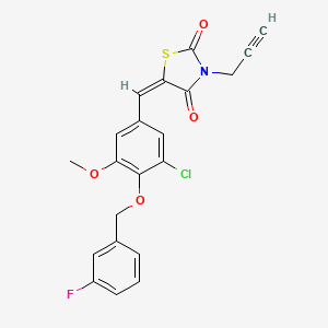 molecular formula C21H15ClFNO4S B5056190 5-{3-chloro-4-[(3-fluorobenzyl)oxy]-5-methoxybenzylidene}-3-(2-propyn-1-yl)-1,3-thiazolidine-2,4-dione 