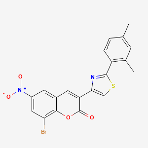 molecular formula C20H13BrN2O4S B5056196 8-bromo-3-[2-(2,4-dimethylphenyl)-1,3-thiazol-4-yl]-6-nitro-2H-chromen-2-one 