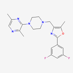 molecular formula C21H23F2N5O B5056202 3-(4-{[2-(3,5-difluorophenyl)-5-methyl-1,3-oxazol-4-yl]methyl}-1-piperazinyl)-2,5-dimethylpyrazine 