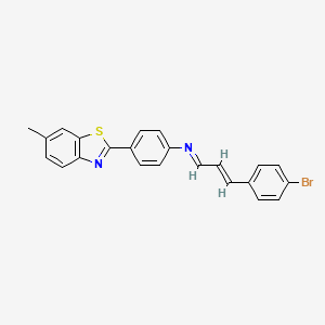 molecular formula C23H17BrN2S B5056214 N-[3-(4-bromophenyl)-2-propen-1-ylidene]-4-(6-methyl-1,3-benzothiazol-2-yl)aniline 