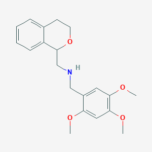 molecular formula C20H25NO4 B505623 Isochroman-1-ylmethyl-(2,4,5-trimethoxy-benzyl)-amine 