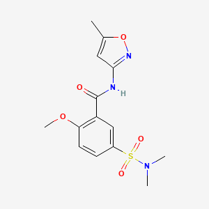 molecular formula C14H17N3O5S B5056231 5-[(dimethylamino)sulfonyl]-2-methoxy-N-(5-methyl-3-isoxazolyl)benzamide 