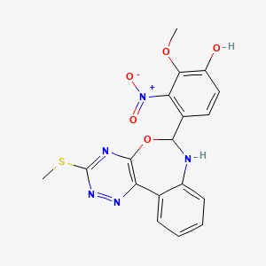 molecular formula C18H15N5O5S B5056249 2-methoxy-4-[3-(methylthio)-6,7-dihydro[1,2,4]triazino[5,6-d][3,1]benzoxazepin-6-yl]-3-nitrophenol 