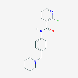 molecular formula C18H20ClN3O B505628 2-chloro-N-[4-(1-piperidinylmethyl)phenyl]nicotinamide CAS No. 637731-14-7