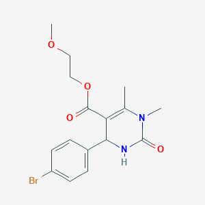 molecular formula C16H19BrN2O4 B5056281 2-methoxyethyl 4-(4-bromophenyl)-1,6-dimethyl-2-oxo-1,2,3,4-tetrahydro-5-pyrimidinecarboxylate 