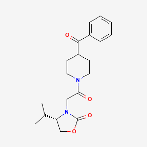 (4S)-3-[2-(4-benzoyl-1-piperidinyl)-2-oxoethyl]-4-isopropyl-1,3-oxazolidin-2-one