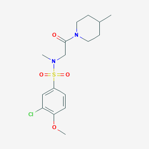 molecular formula C16H23ClN2O4S B5056288 3-chloro-4-methoxy-N-methyl-N-[2-(4-methyl-1-piperidinyl)-2-oxoethyl]benzenesulfonamide 