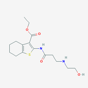 molecular formula C16H24N2O4S B505629 ethyl 2-{[N-(2-hydroxyethyl)-beta-alanyl]amino}-4,5,6,7-tetrahydro-1-benzothiophene-3-carboxylate CAS No. 312607-40-2