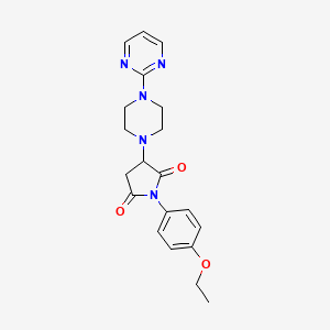 molecular formula C20H23N5O3 B5056293 1-(4-ethoxyphenyl)-3-[4-(2-pyrimidinyl)-1-piperazinyl]-2,5-pyrrolidinedione 