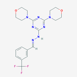 molecular formula C19H22F3N7O2 B505630 3-(Trifluoromethyl)benzaldehyde [4,6-di(4-morpholinyl)-1,3,5-triazin-2-yl]hydrazone 