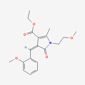 molecular formula C19H23NO5 B5056305 ethyl 4-(2-methoxybenzylidene)-1-(2-methoxyethyl)-2-methyl-5-oxo-4,5-dihydro-1H-pyrrole-3-carboxylate 