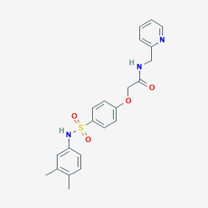 molecular formula C22H23N3O4S B5056317 2-(4-{[(3,4-dimethylphenyl)amino]sulfonyl}phenoxy)-N-(2-pyridinylmethyl)acetamide 