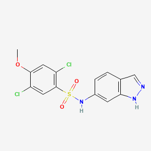 molecular formula C14H11Cl2N3O3S B5056326 2,5-dichloro-N-1H-indazol-6-yl-4-methoxybenzenesulfonamide 