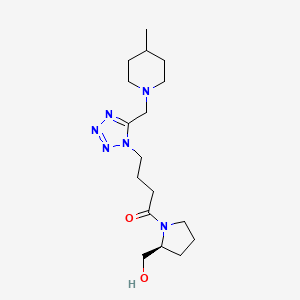 molecular formula C17H30N6O2 B5056338 [(2S)-1-(4-{5-[(4-methyl-1-piperidinyl)methyl]-1H-tetrazol-1-yl}butanoyl)-2-pyrrolidinyl]methanol 
