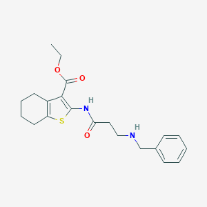 molecular formula C21H26N2O3S B505634 ethyl 2-[(N-benzyl-beta-alanyl)amino]-4,5,6,7-tetrahydro-1-benzothiophene-3-carboxylate CAS No. 356586-91-9