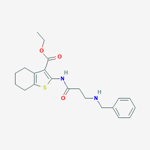 molecular formula C21H26N2O3S B505634 2-[(N-ベンジル-β-アラニル)アミノ]-4,5,6,7-テトラヒドロ-1-ベンゾチオフェン-3-カルボン酸エチル CAS No. 356586-91-9