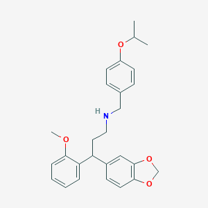 3-(1,3-benzodioxol-5-yl)-3-(2-methoxyphenyl)-N-[(4-propan-2-yloxyphenyl)methyl]propan-1-amine