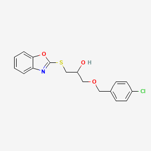 molecular formula C17H16ClNO3S B5056356 1-(1,3-benzoxazol-2-ylthio)-3-[(4-chlorobenzyl)oxy]-2-propanol 