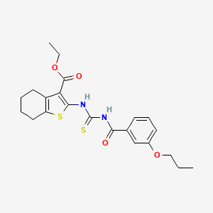 molecular formula C22H26N2O4S2 B5056364 ethyl 2-({[(3-propoxybenzoyl)amino]carbonothioyl}amino)-4,5,6,7-tetrahydro-1-benzothiophene-3-carboxylate 