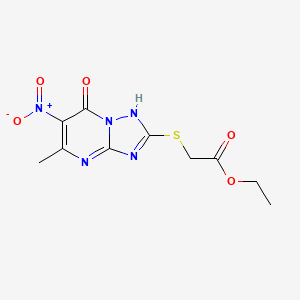 ethyl [(7-hydroxy-5-methyl-6-nitro[1,2,4]triazolo[1,5-a]pyrimidin-2-yl)thio]acetate