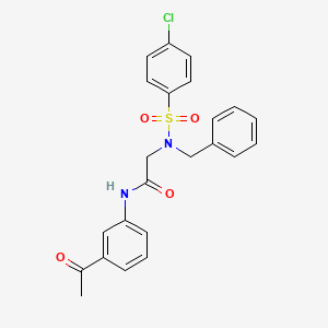 molecular formula C23H21ClN2O4S B5056441 N~1~-(3-acetylphenyl)-N~2~-benzyl-N~2~-[(4-chlorophenyl)sulfonyl]glycinamide 