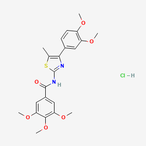 molecular formula C22H25ClN2O6S B5056443 N-[4-(3,4-dimethoxyphenyl)-5-methyl-1,3-thiazol-2-yl]-3,4,5-trimethoxybenzamide hydrochloride 