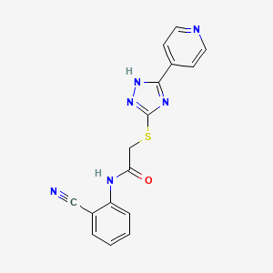 molecular formula C16H12N6OS B5056455 N-(2-cyanophenyl)-2-{[5-(4-pyridinyl)-4H-1,2,4-triazol-3-yl]thio}acetamide 