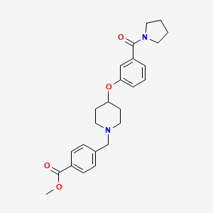 molecular formula C25H30N2O4 B5056460 methyl 4-({4-[3-(1-pyrrolidinylcarbonyl)phenoxy]-1-piperidinyl}methyl)benzoate 