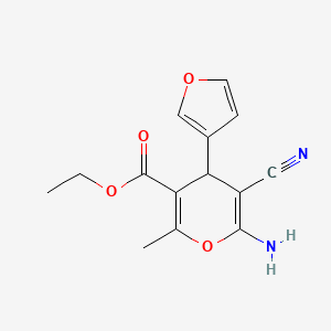 molecular formula C14H14N2O4 B5056472 ethyl 6-amino-5-cyano-4-(3-furyl)-2-methyl-4H-pyran-3-carboxylate 