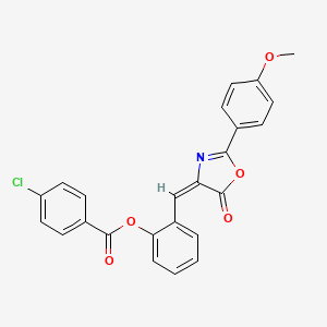 molecular formula C24H16ClNO5 B5056520 2-{[2-(4-methoxyphenyl)-5-oxo-1,3-oxazol-4(5H)-ylidene]methyl}phenyl 4-chlorobenzoate 