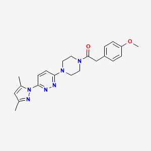 molecular formula C22H26N6O2 B5056524 3-(3,5-dimethyl-1H-pyrazol-1-yl)-6-{4-[(4-methoxyphenyl)acetyl]-1-piperazinyl}pyridazine 