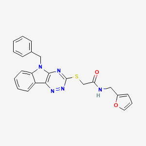 molecular formula C23H19N5O2S B5056544 2-[(5-benzyl-5H-[1,2,4]triazino[5,6-b]indol-3-yl)thio]-N-(2-furylmethyl)acetamide 