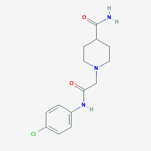molecular formula C14H18ClN3O2 B505656 1-{[N-(4-chlorophenyl)carbamoyl]methyl}piperidine-4-carboxamide CAS No. 333758-71-7