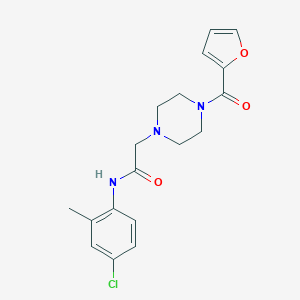 molecular formula C18H20ClN3O3 B505657 N-(4-Chloro-2-methyl-phenyl)-2-[4-(furan-2-carbonyl)-piperazin-1-yl]-acetamide CAS No. 333758-63-7