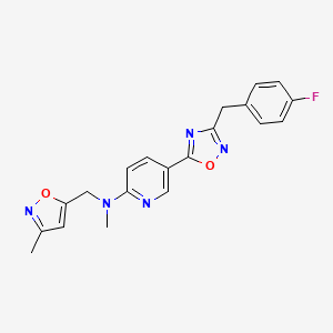 molecular formula C20H18FN5O2 B5056585 5-[3-(4-fluorobenzyl)-1,2,4-oxadiazol-5-yl]-N-methyl-N-[(3-methyl-5-isoxazolyl)methyl]-2-pyridinamine 