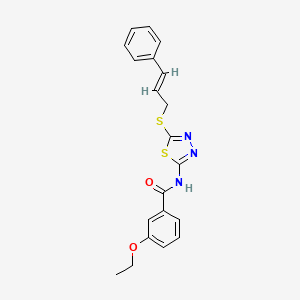 molecular formula C20H19N3O2S2 B5056588 3-ethoxy-N-{5-[(3-phenyl-2-propen-1-yl)thio]-1,3,4-thiadiazol-2-yl}benzamide 