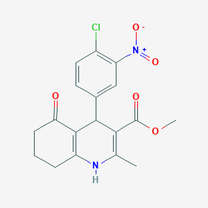 molecular formula C18H17ClN2O5 B5056601 methyl 4-(4-chloro-3-nitrophenyl)-2-methyl-5-oxo-1,4,5,6,7,8-hexahydro-3-quinolinecarboxylate 