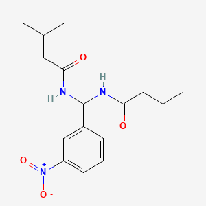 molecular formula C17H25N3O4 B5056626 N,N'-[(3-nitrophenyl)methylene]bis(3-methylbutanamide) 