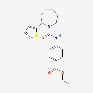 molecular formula C20H24N2O3S B5056631 ethyl 4-({[2-(2-thienyl)-1-azepanyl]carbonyl}amino)benzoate 