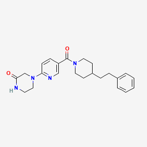 molecular formula C23H28N4O2 B5056649 4-(5-{[4-(2-phenylethyl)-1-piperidinyl]carbonyl}-2-pyridinyl)-2-piperazinone 